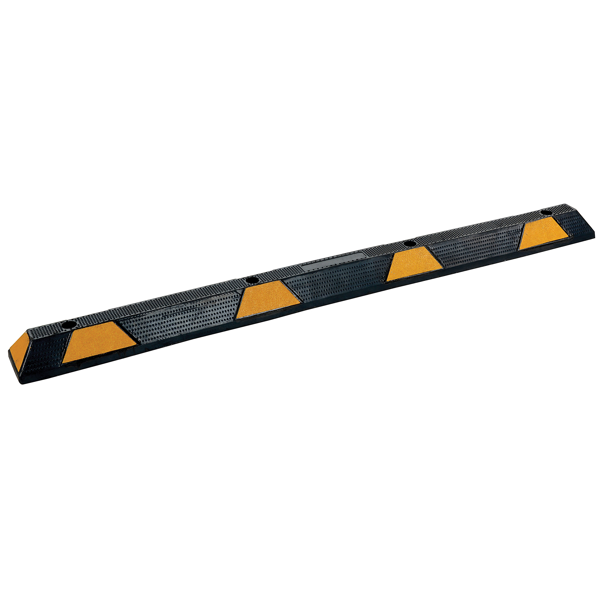 Vestil Recycled Rubber Car Stop - 71.75in. Length, 4in. Height, High-Visibility, Model# CS-33-BL